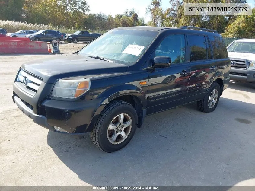 2008 Honda Pilot Se VIN: 5FNYF18398B049779 Lot: 40733301