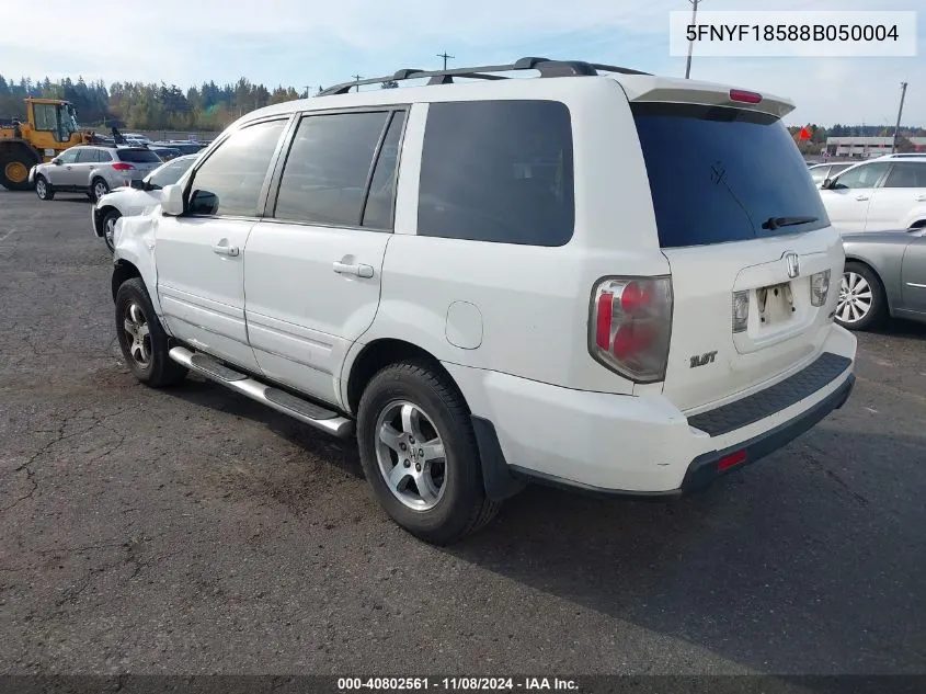 2008 Honda Pilot Ex-L VIN: 5FNYF18588B050004 Lot: 40802561