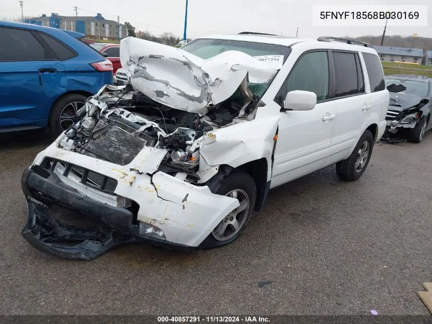 2008 Honda Pilot Ex-L VIN: 5FNYF18568B030169 Lot: 40857291