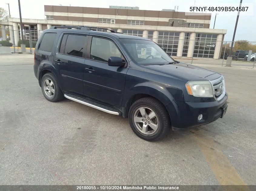 5FNYF48439B504587 2009 Honda Pilot Ex