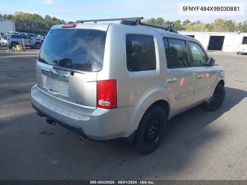 5FNYF484X9B030881 2009 Honda Pilot Ex