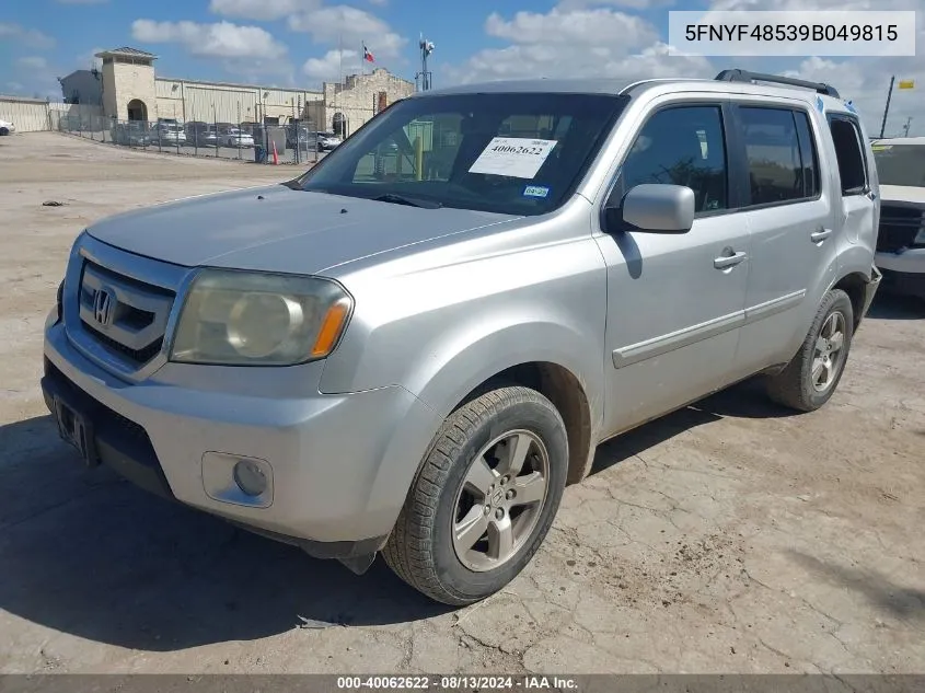 2009 Honda Pilot Ex-L VIN: 5FNYF48539B049815 Lot: 40062622