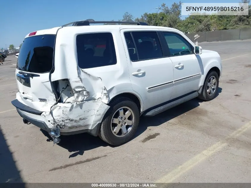 2009 Honda Pilot Touring VIN: 5FNYF48959B015216 Lot: 40099530