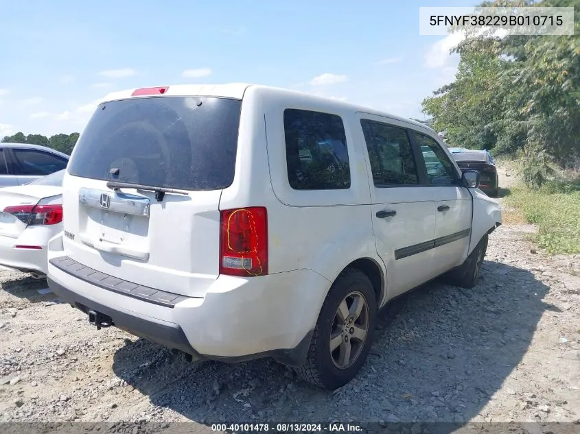 5FNYF38229B010715 2009 Honda Pilot Lx