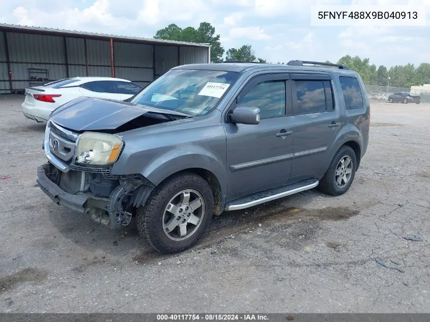 2009 Honda Pilot Touring VIN: 5FNYF488X9B040913 Lot: 40117754