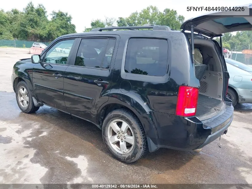 2009 Honda Pilot Ex VIN: 5FNYF48449B044226 Lot: 40129342