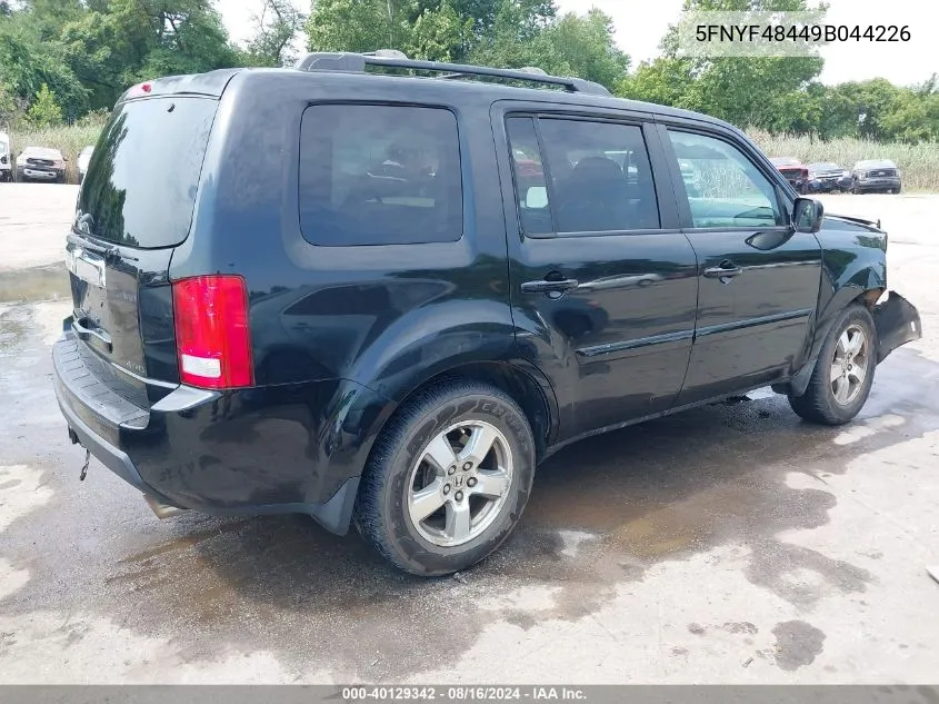 2009 Honda Pilot Ex VIN: 5FNYF48449B044226 Lot: 40129342