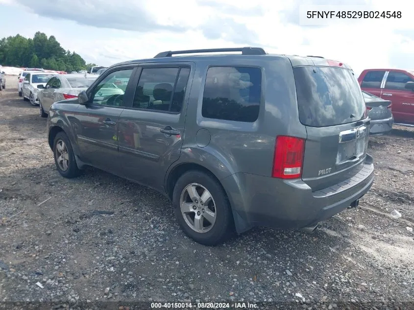 5FNYF48529B024548 2009 Honda Pilot Ex-L