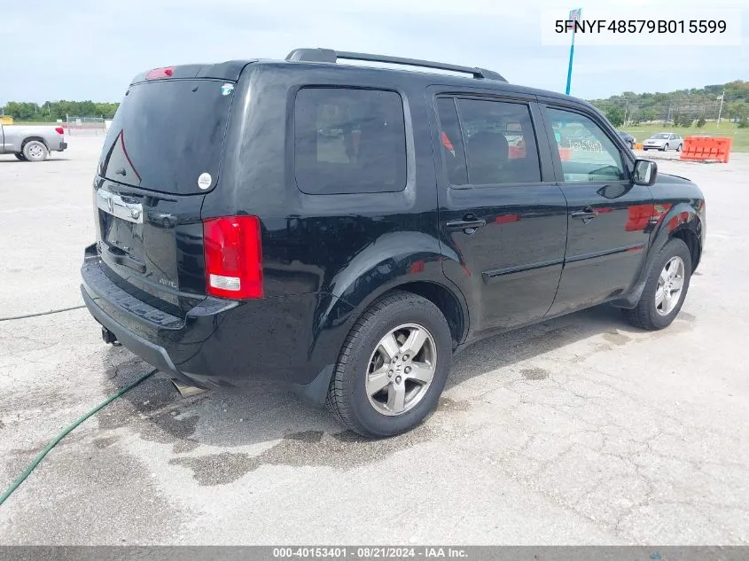 2009 Honda Pilot Ex-L VIN: 5FNYF48579B015599 Lot: 40153401