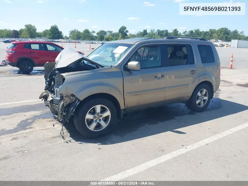 2009 Honda Pilot Ex-L VIN: 5FNYF48569B021393 Lot: 40155093