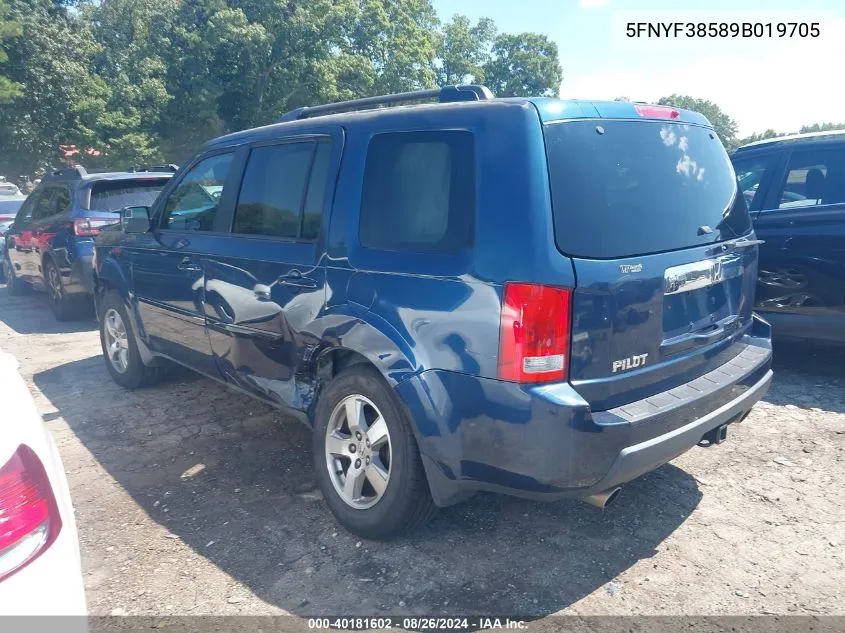 5FNYF38589B019705 2009 Honda Pilot Ex-L