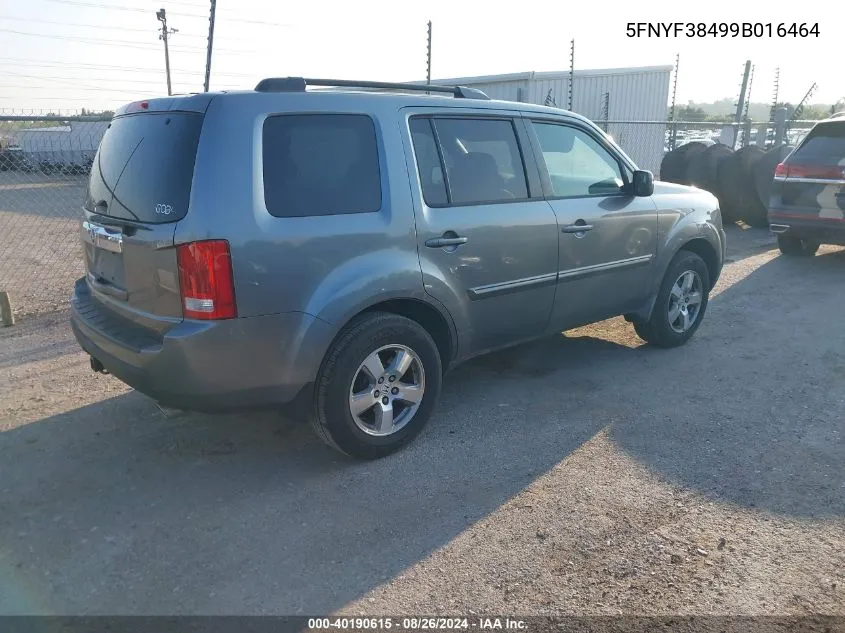 2009 Honda Pilot Ex VIN: 5FNYF38499B016464 Lot: 40190615