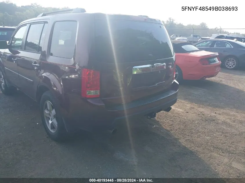 5FNYF48549B038693 2009 Honda Pilot Ex-L