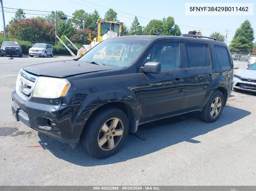 2009 Honda Pilot Ex VIN: 5FNYF38429B011462 Lot: 40222888