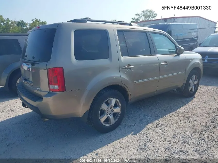 2009 Honda Pilot Ex VIN: 5FNYF48449B001330 Lot: 40247485