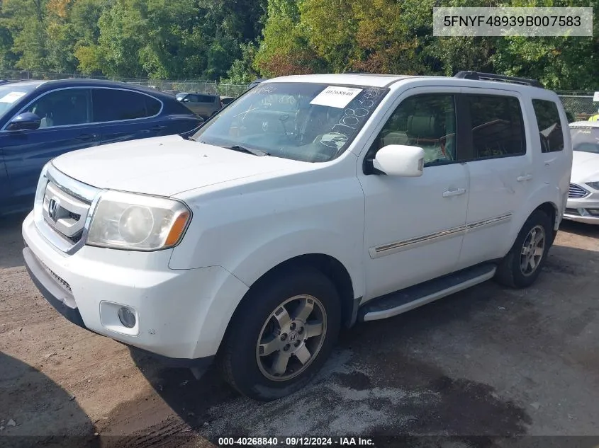 2009 Honda Pilot Touring VIN: 5FNYF48939B007583 Lot: 40268840