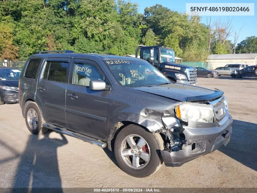 2009 Honda Pilot Ex-L VIN: 5FNYF48619B020466 Lot: 40285510