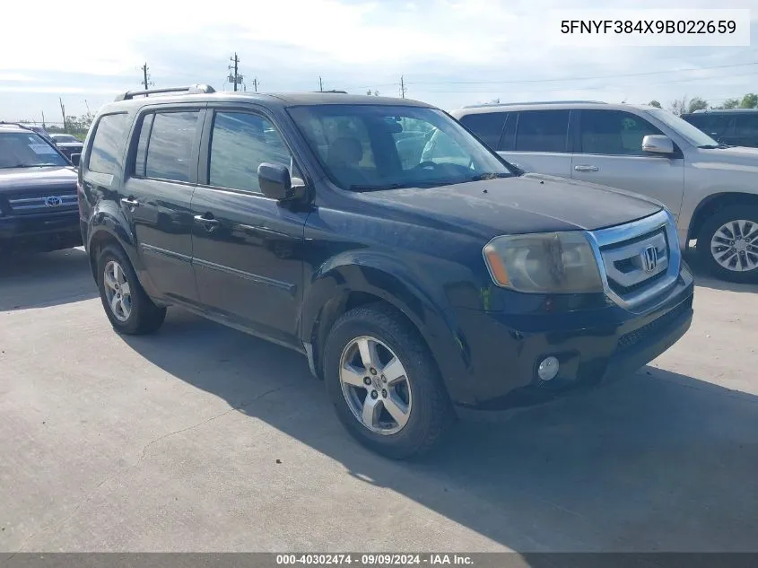 5FNYF384X9B022659 2009 Honda Pilot Ex