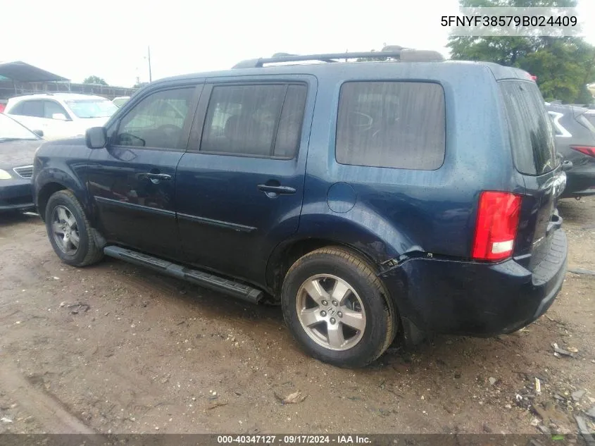 2009 Honda Pilot Ex-L VIN: 5FNYF38579B024409 Lot: 40347127