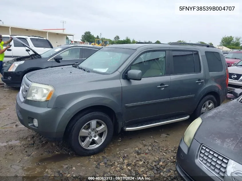 2009 Honda Pilot Ex-L VIN: 5FNYF38539B004707 Lot: 40363313