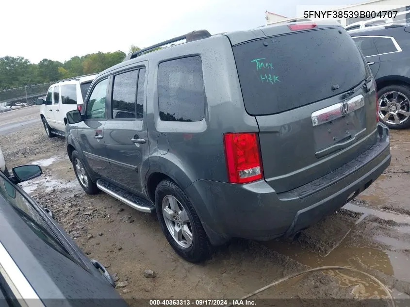 2009 Honda Pilot Ex-L VIN: 5FNYF38539B004707 Lot: 40363313