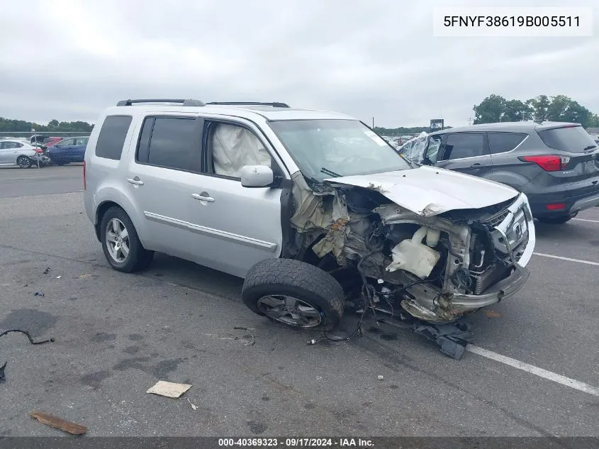 2009 Honda Pilot Ex-L VIN: 5FNYF38619B005511 Lot: 40369323