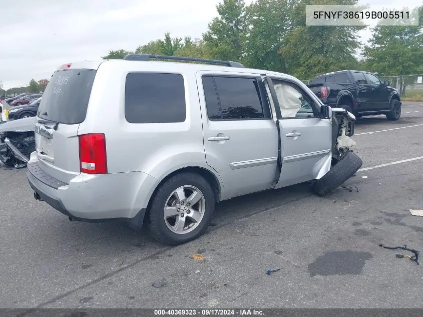 5FNYF38619B005511 2009 Honda Pilot Ex-L