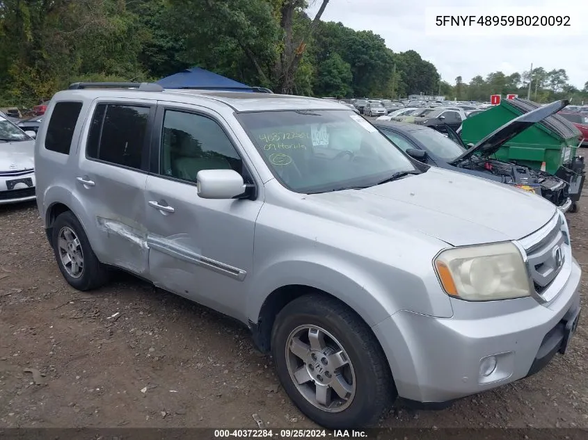 2009 Honda Pilot Touring VIN: 5FNYF48959B020092 Lot: 40372284