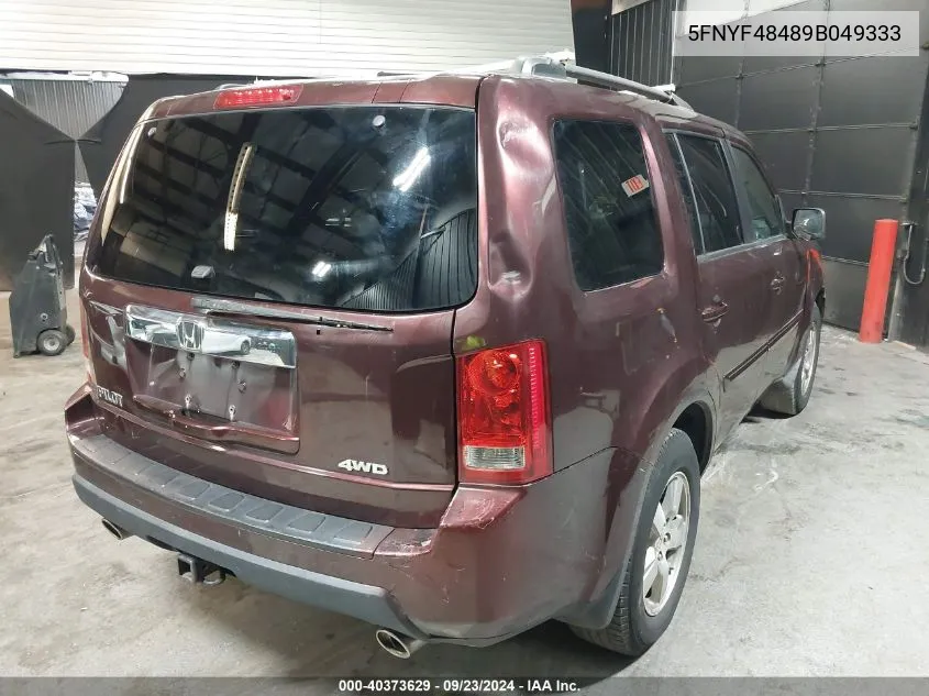 5FNYF48489B049333 2009 Honda Pilot Ex