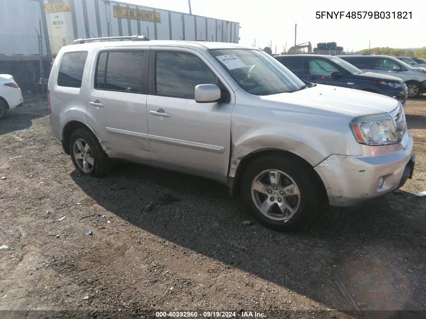 2009 Honda Pilot Ex-L VIN: 5FNYF48579B031821 Lot: 40392960