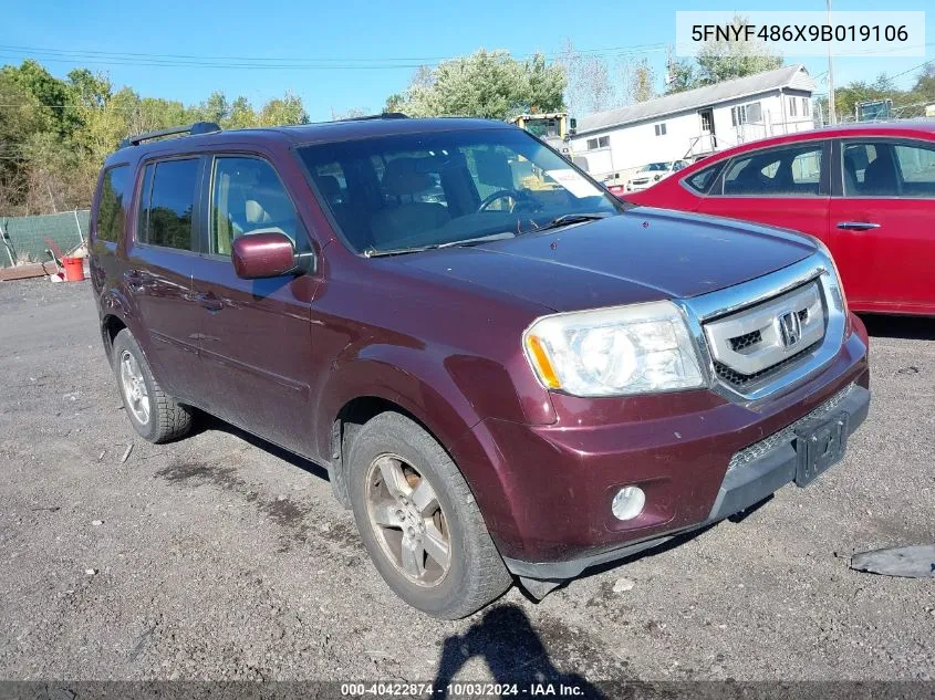 5FNYF486X9B019106 2009 Honda Pilot Ex-L