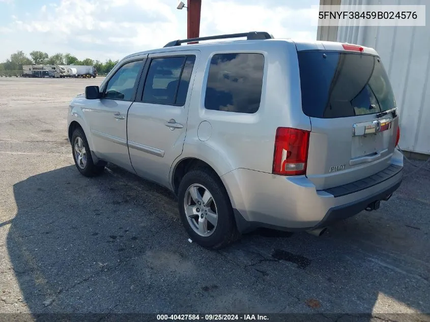 2009 Honda Pilot Ex VIN: 5FNYF38459B024576 Lot: 40427584