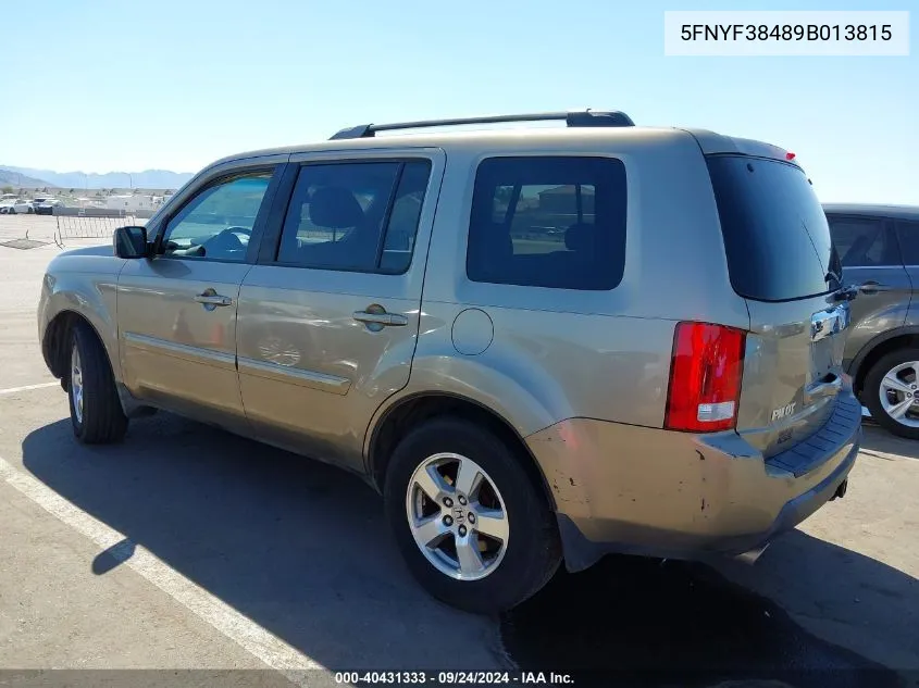 2009 Honda Pilot Ex VIN: 5FNYF38489B013815 Lot: 40431333