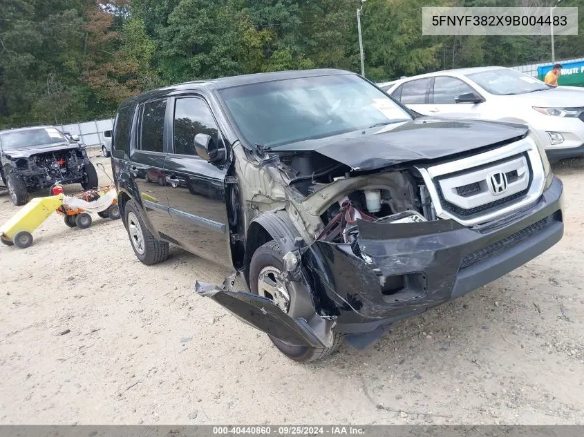 2009 Honda Pilot Lx VIN: 5FNYF382X9B004483 Lot: 40440860