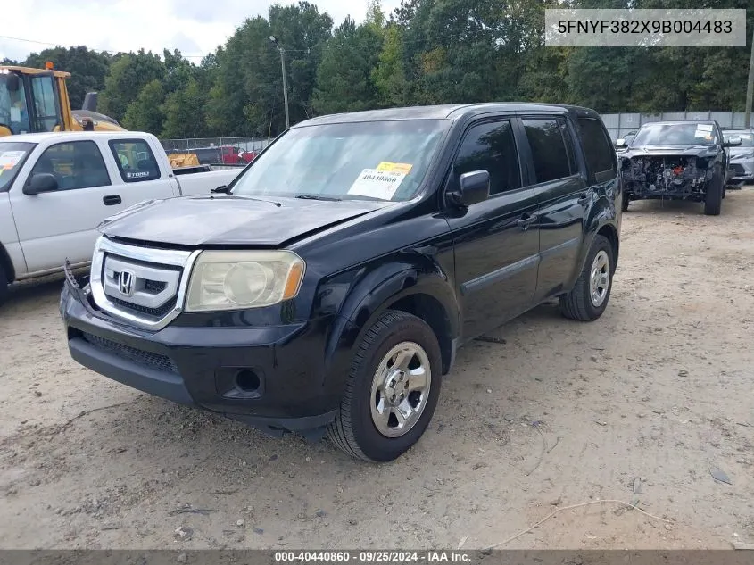 2009 Honda Pilot Lx VIN: 5FNYF382X9B004483 Lot: 40440860