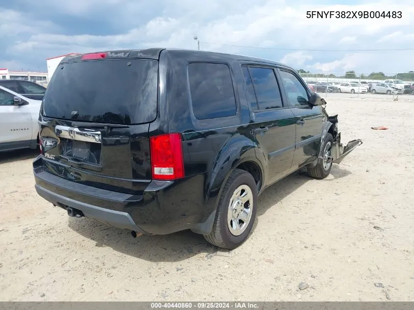 2009 Honda Pilot Lx VIN: 5FNYF382X9B004483 Lot: 40440860