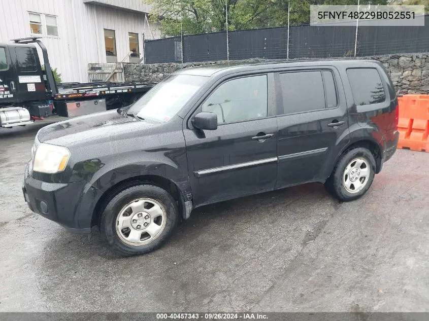 2009 Honda Pilot Lx VIN: 5FNYF48229B052551 Lot: 40457343