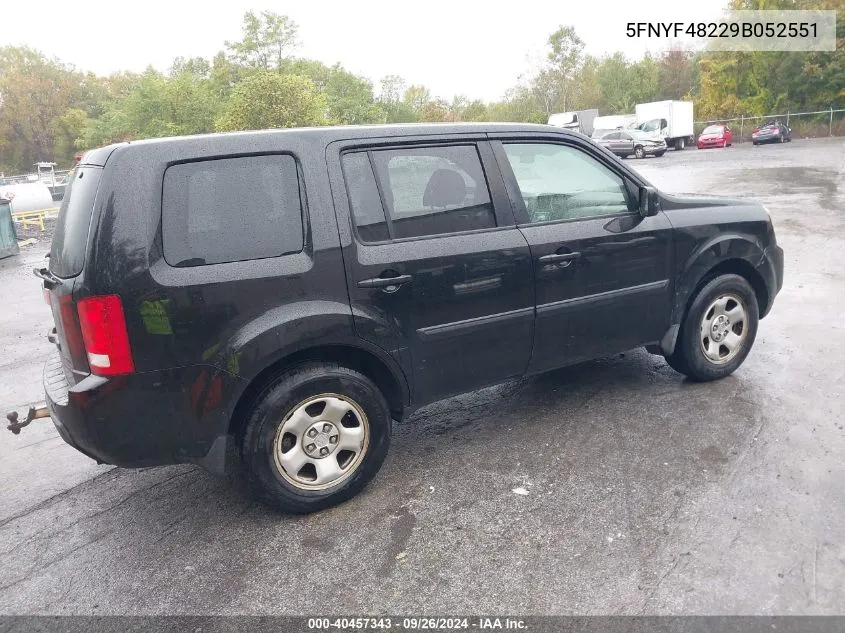 5FNYF48229B052551 2009 Honda Pilot Lx