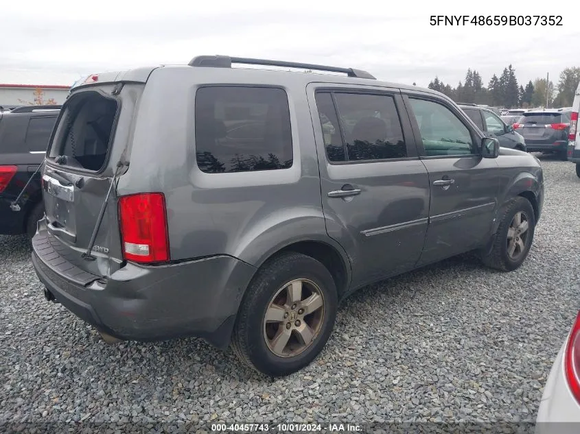 5FNYF48659B037352 2009 Honda Pilot Ex-L