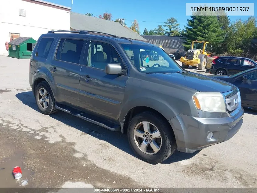 5FNYF48589B001937 2009 Honda Pilot Ex-L