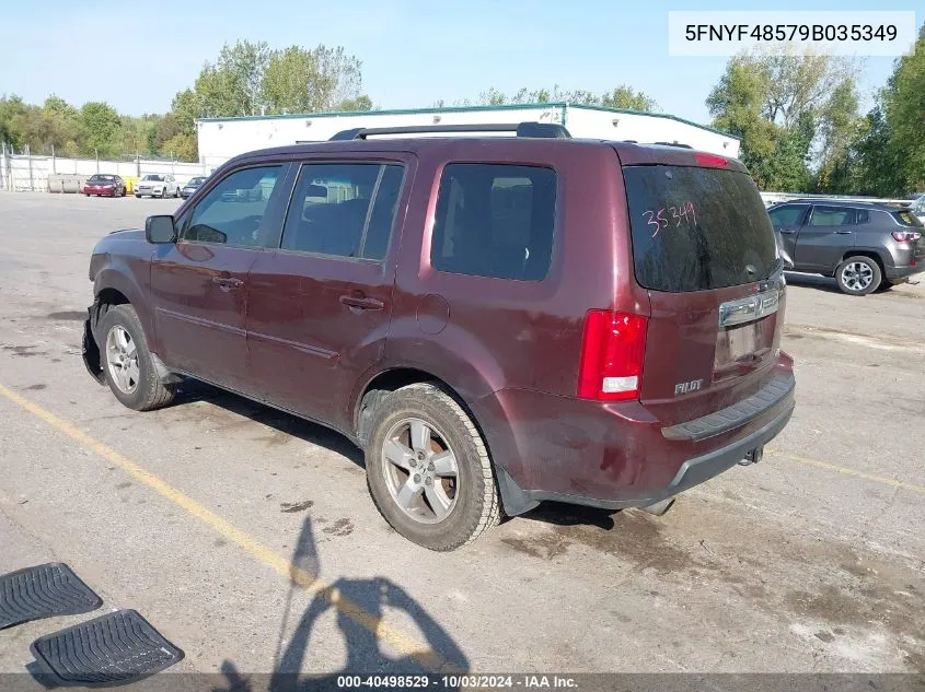 5FNYF48579B035349 2009 Honda Pilot Ex-L