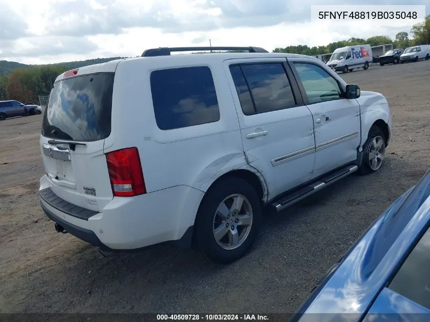 2009 Honda Pilot Touring VIN: 5FNYF48819B035048 Lot: 40509728