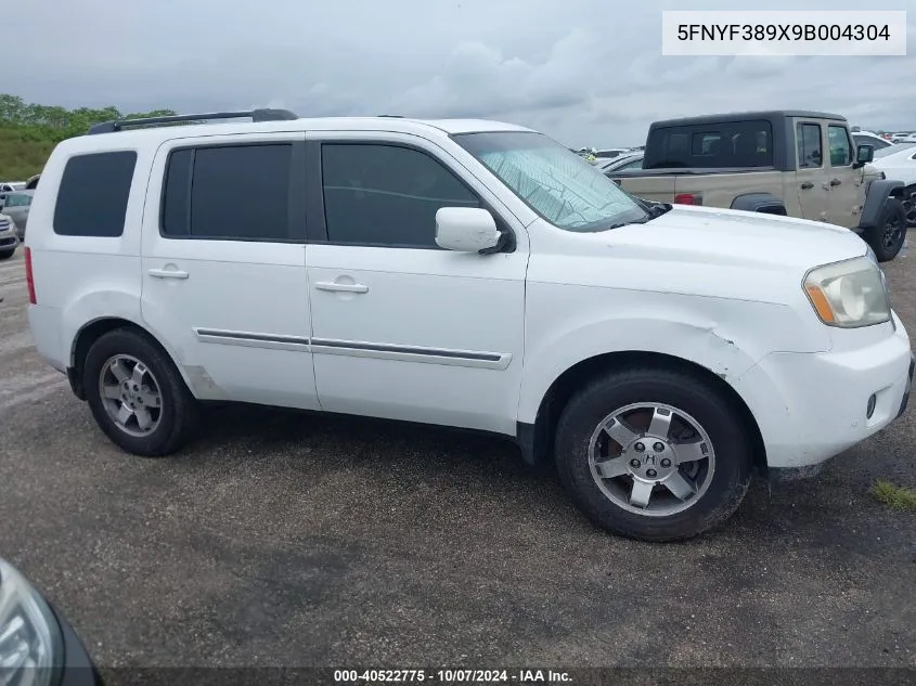 2009 Honda Pilot Touring VIN: 5FNYF389X9B004304 Lot: 40522775