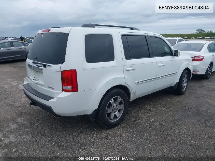 2009 Honda Pilot Touring VIN: 5FNYF389X9B004304 Lot: 40522775