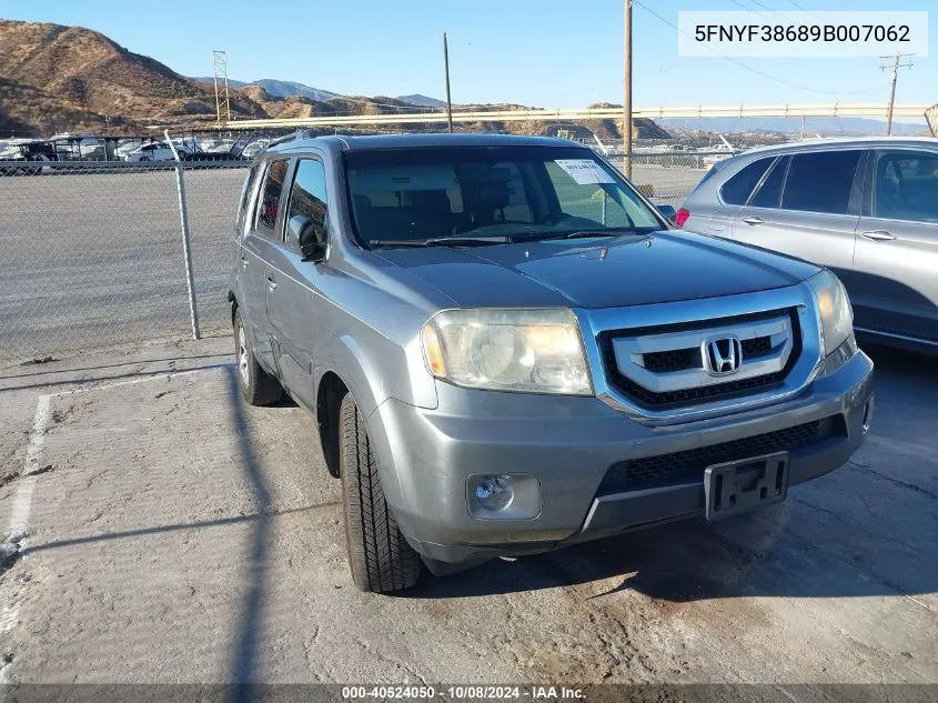 2009 Honda Pilot Ex-L VIN: 5FNYF38689B007062 Lot: 40524050