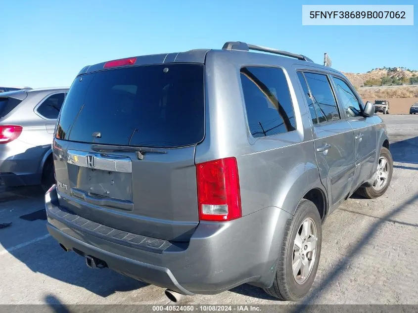 2009 Honda Pilot Ex-L VIN: 5FNYF38689B007062 Lot: 40524050