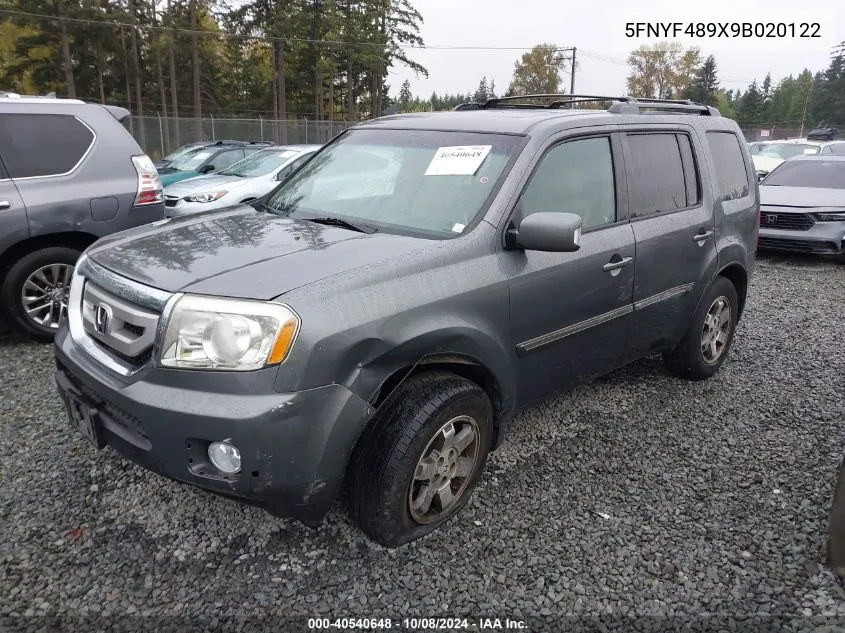 2009 Honda Pilot Touring VIN: 5FNYF489X9B020122 Lot: 40540648