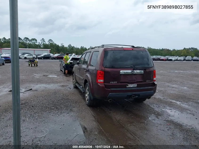 2009 Honda Pilot Touring VIN: 5FNYF38989B027855 Lot: 40540806