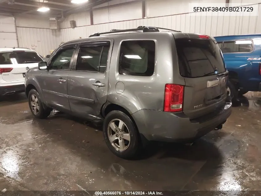 5FNYF38409B021729 2009 Honda Pilot Ex