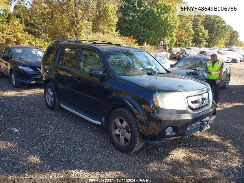 5FNYF48649B006786 2009 Honda Pilot Ex-L